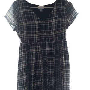 Old Navy Women's Black & White Button Plaid Dress Size XS